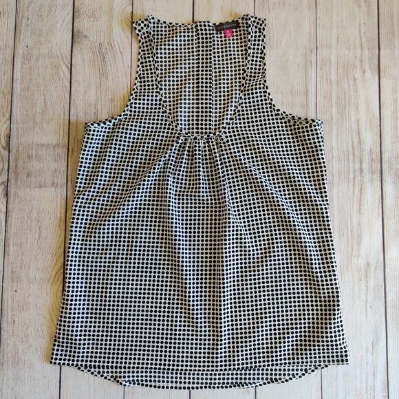 Vince Camuto polka dot zip back sleeveless top S - Picture 4 of 9